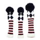 thumbnail image 4 of Paquete de 3 Cubiertas para La Cabeza de Tejida Pom Pom Driver # 1 # 3 # 5 Cubierta para La Cabeza de de Calle - Blanco y Negro Blanco negro Soledad Cubierta de la cabeza del palo de golf, 4 of 10