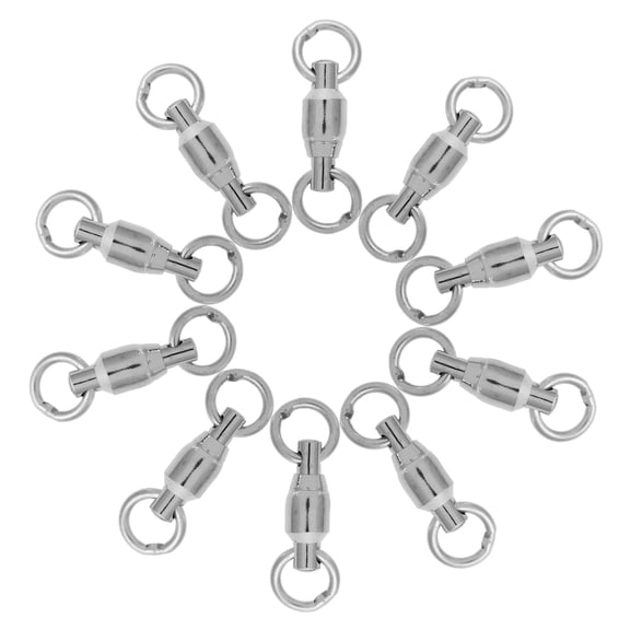 YUYUETIME 10Pcs Stainless Steel Fishing Rolling Swivel Barrel Swivels Saltwater Fishing Gear