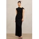 thumbnail image 1 of Vestido Jikisy sin mangas con pliegues asimétricos maxi negro, 1 of 6