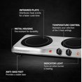 Electric Double Burner Ceramic Glass Hot Plate Cooktop Portable