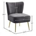 thumbnail image 5 of Meridian Furniture Tess Gray Velvet Accent Chair with Gold Legs, 5 of 5