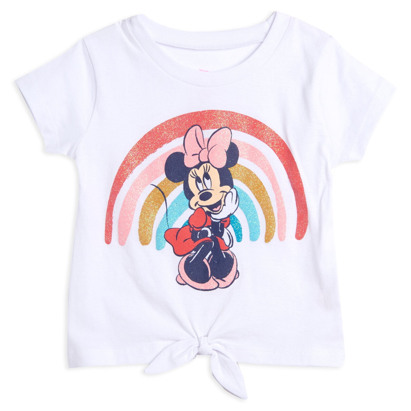 Disney Minnie Mouse Infant Baby Girls T-Shirt Bike Shorts and Scrunchie 3 Piece Outfit Set Infant to Big Kid
