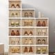 thumbnail image 5 of Zapatero plegable, caja organizadora de almacenamiento de zapatos, ahorro de espacio, organizador de zapatos apilable a prueba de polvo, contenedor, 1 capa, 5 of 8