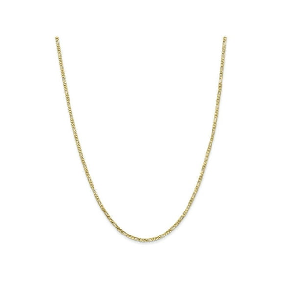 Finest Gold 10K Yellow Gold 2.2 mm Flat 30 in. Figaro Chain