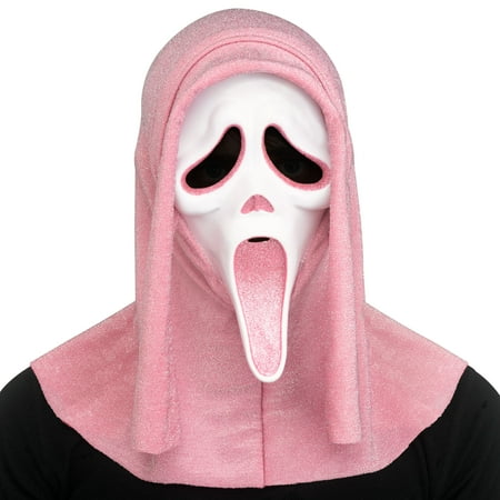 Ghost Face Mask for Youth or Teen, Pink Glitter, Halloween Costume Accessory for Youth, by Fun World