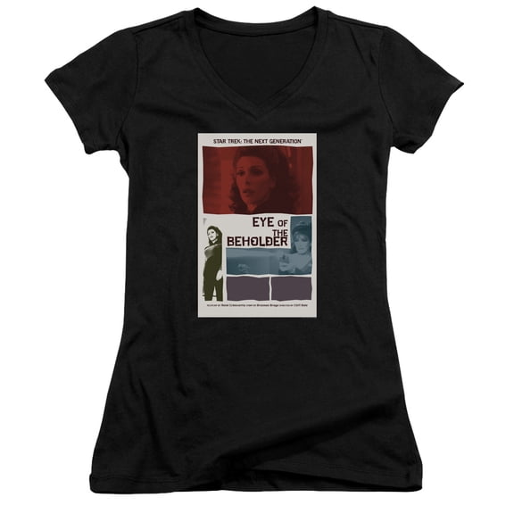Star Trek Tng Season 7 Episode 18 Junior Women's V-Neck T-Shirt Black