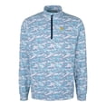 thumbnail image 2 of Men's Cutter & Buck Blue Michigan Wolverines Vault Traverse Camo Print Stretch Quarter-Zip Pullover Top, 2 of 3