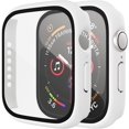 thumbnail image 1 of [2 Pack] IBAOLEA Compatible with IBAOLEA Watch 40mm Case, Full Coverage Bumper Protective Case with Screen Protector for Men Women iWatch Series 6/5/4/SE, White White 40mm, 1 of 6