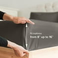 thumbnail image 3 of CGK Linens Hotel Luxury Single Fitted Sheet Only - Queen Size Wrinkle-Resistant Bottom Sheet, Fits Mattress Up To 16", Gray, 3 of 7