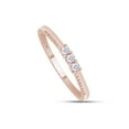 thumbnail image 4 of AFFY Three Stone Women's Engagement Wedding Ring In 10K Rose Gold (0.10 Cttw) Round White Natural Diamond Ring Size-5, 4 of 6