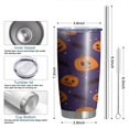 thumbnail image 6 of 20oz Tumblers Halloween Pumpkins and Bats on Purple Stainless Steel Vacuum Insulated Double Wall Travel Tumbler Cups Mug with Lid and Straw,Cleaning Brush for Cold & Hot Drinks, 6 of 7