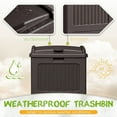 thumbnail image 6 of Devoko  All-Weather use Trashbin with Lid, Patio Resin Hideaway Trash Can with Waterproof for Backyard, Dark brown, 6 of 7