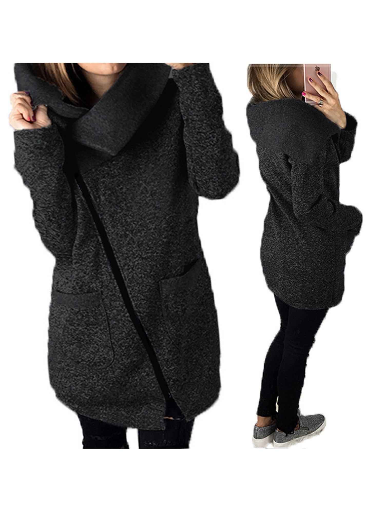 AOJIAN Women Jacket Long Sleeve Outerwear Hooded Galaxy Print Drawstring Blouse Coat 