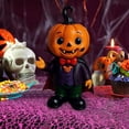 thumbnail image 2 of Sylvtty Halloween Pumpkin Kid Figurine Mini Resin Demon Pumpkin Statue Spooky Tabletop Ornament for Outdoor Indoor Home Garden Decoration, 2 of 7