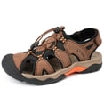 thumbnail image 2 of Sandalias Deportivas para Hombre Zapatos Con Punta Cerrada Sandalias Cuero para Senderismo (marrón Oscuro 41), 2 of 9
