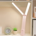 thumbnail image 1 of Violete Rechargeable Portable Foldable Desk Lamp Student Study Pink Plastic, 1 of 6