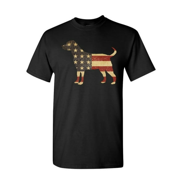 Tee Hunt American Dog T-Shirt Stars and Stripes Retriever Bulldog Pitbull Mens Shirt