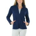 thumbnail image 6 of ToBeInStyle Women's High Collar Polar Fleece Long Sleeve Jacket - Navy - Large, 6 of 7