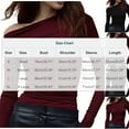 thumbnail image 3 of fheaev Long Sleeve Shirts for Women Casual Solid Color Irregular Shoulder Pleated Slim T-Shirt High Elastic Base Top, 3 of 5