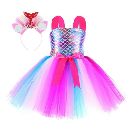 

Kids Child Baby Girls Princess Pageant Dress Sleeveless Party Tulle Tutu Dresses With Headband 2PCS Set Teens Fashion Tracksuit for Girls