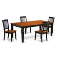 thumbnail image 2 of East West Furniture Logan 5-piece Dining Set with Rectangular Table in Black, 2 of 5