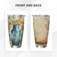 thumbnail image 3 of KLL Rustic Blue Vase Blossoms Print 40oz Stainless Steel Insulated Car Cup with Spillproof Lid - Keep Your Drink Hot or Cold on the Go-Straw Three-piece Set, 3 of 8