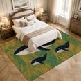 thumbnail image 4 of Area Rugs 5'x7', Green Yellow Whale Carpet Runner Indoor Outdoor Rugs Home Decor Aesthetic, Modern Abstract Art Oil Painting Non Slip Mats Washable Accent Rug for Living Room Bedroom, 4 of 8