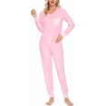 thumbnail image 2 of SWOMOG Ensemble de Pyjama pour Femmes, Haut à Manches Longues avec Pantalon, 2 Pcs, Vêtement de Nuit, Ensemble de Pyjama en Modal Doux, 2 of 6
