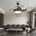 thumbnail image 2 of TFCFL 42'' Moderm Ceiling Fan Light Retractable Fan Chandelier 3 Colors Dimmable LED Lamp 6 Speed W/ Remote, 2 of 19