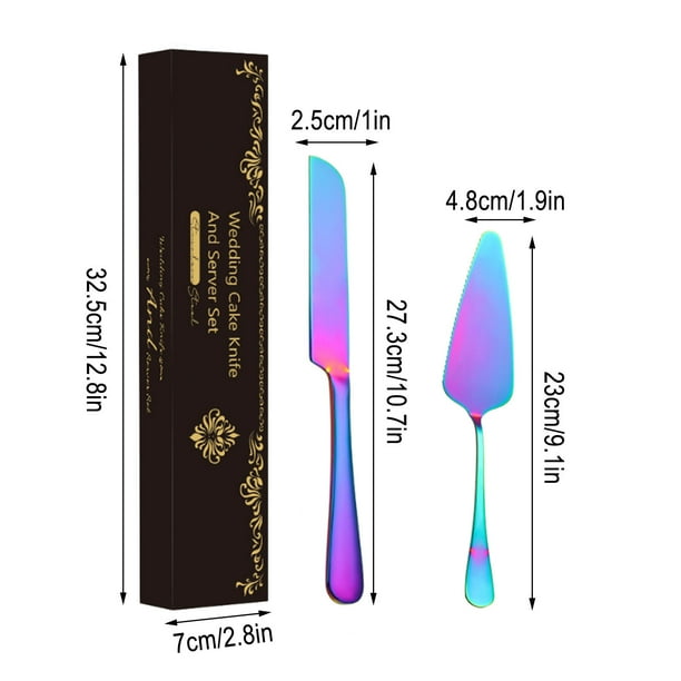 Cuchillo de Acero Inoxidable para Pan, Pastel, Queso, Pizza, Espátula, Juego de Cubiertos Largos y Gruesos Chapados.