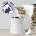 thumbnail image 4 of Cuenco elevado para gatos de acero inoxidable, cuencos elevados desmontables para mascotas para proteger la columna vertebral de las mascotas, 4 of 6