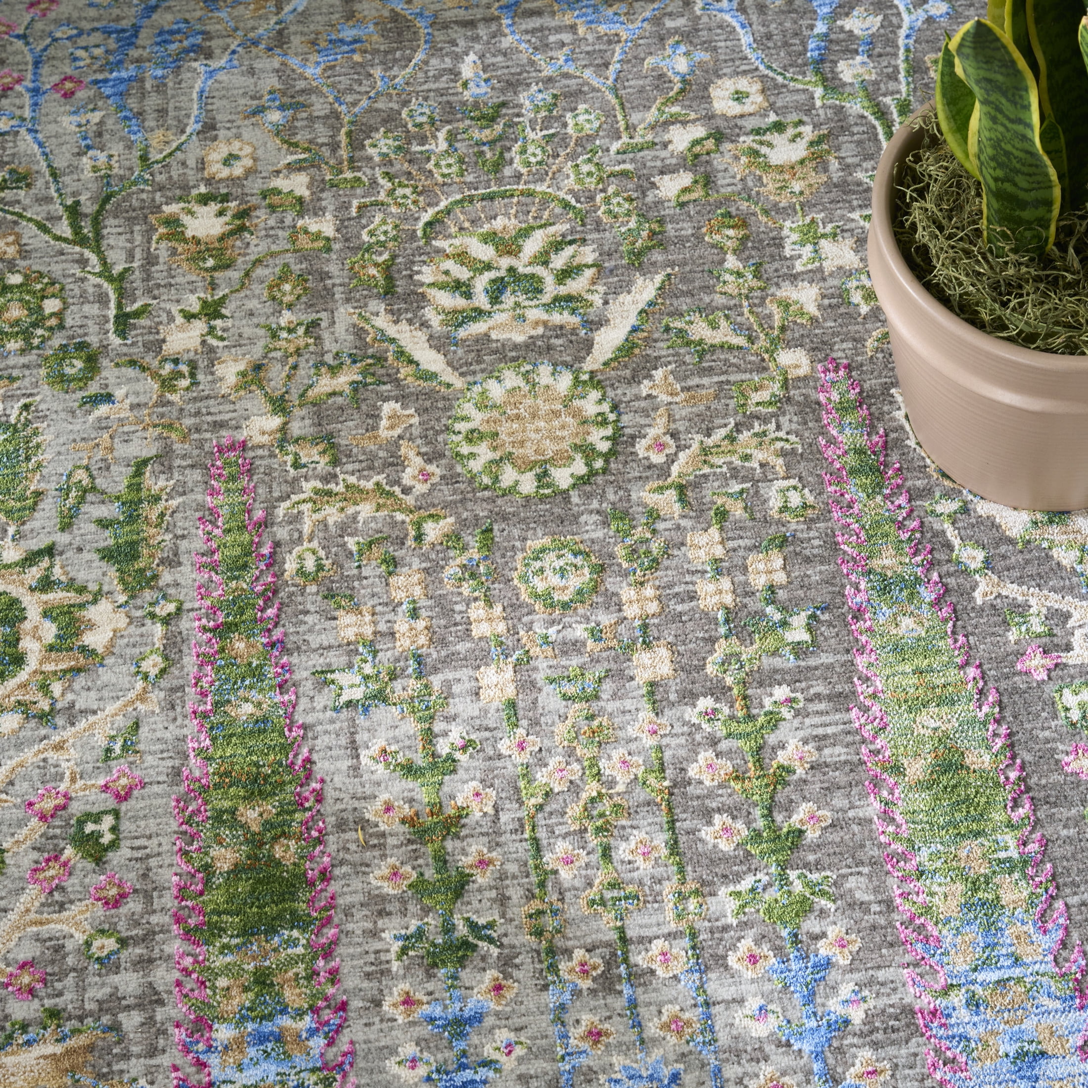 Nourison Quaint Harmony 9'10" x 13'1" Blue Multicolor Bohemian Indoor Rug