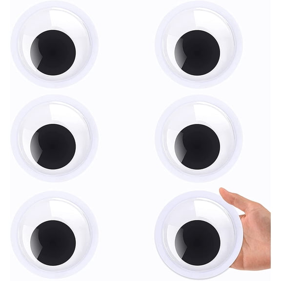 6 Pieces Googly Google Eyes Self Adhesive Googlie Craft Wiggle Eyes (2 Inches 3 Inches 4 Inches)