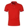 thumbnail image 3 of New Polo Shirt Men Solid Casual Cotton Polo Men Slim Fit Short Sleeve Men's Polo, 3 of 5