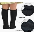 thumbnail image 3 of Baby Girls Knee High Socks Cotton Uniform Socks Tube Ruffled Stockings Newborn Infant Toddler (Pack of 3), 3 of 4