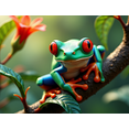 thumbnail image 3 of Vivid Colored Frog Themed Background Backdrop Banner Party Decorations for Nature Themed Parties Jungle Themed Events Photography Props and Kids Birthday Celebrations, 3 of 7