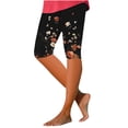 thumbnail image 2 of Summer Savings Clearance!LEBONYARD Women's Shorts for Casual Outfits,Women's Summer High Waisted Printing Capris Matching Slim Fitting Yoga Gym Pants Multicolor L, 2 of 5