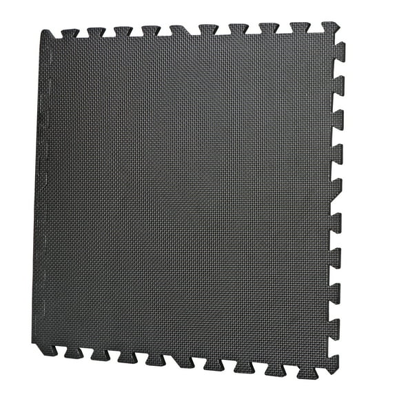 12 Pieces Puzzle Exercise Floor Mats Workout Gym Equipment Mat Black 24''×24''