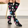 thumbnail image 5 of Coolnut Polka Dots Compression Socks, 1 Pack Women Men Long Stocking (20-30mmHg) Travel Knee High Stockings for Athletic Sports,Running,Cycling,Nursing, 5 of 6