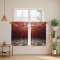 thumbnail image 2 of Red Ocean Waves Tier Curtains 54 Inch Length, Summer Beach Coastal Abstract Cafe Short Curtains for Bathroom Over Sink, Small Kitchen Curtain Light Filtering Tiered Drapes 2 Panels 27.5"Wx54"L, 2 of 8