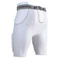 thumbnail image 2 of Champro Sports Formation 5-Pad Integrated Football Girdle, Adult Small, White, Grey Trim, 2 of 2