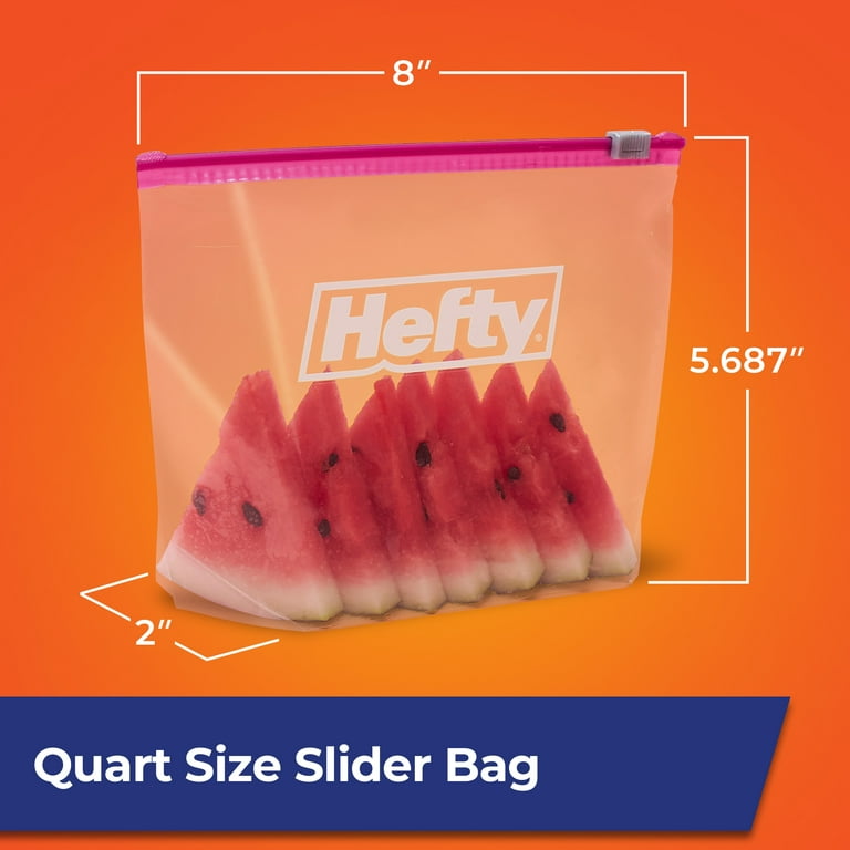 Hefty Slider Storage Bags, Quart Size, 40 Count Pack of 3, 120
