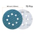thumbnail image 2 of Unique Bargains 70 Packs Diamond Shape Sanding Discs 5 Inch 400 Grit Hook and Loop Blue Rhomb Sandpaper Fish Scale 8 Holes, 2 of 6