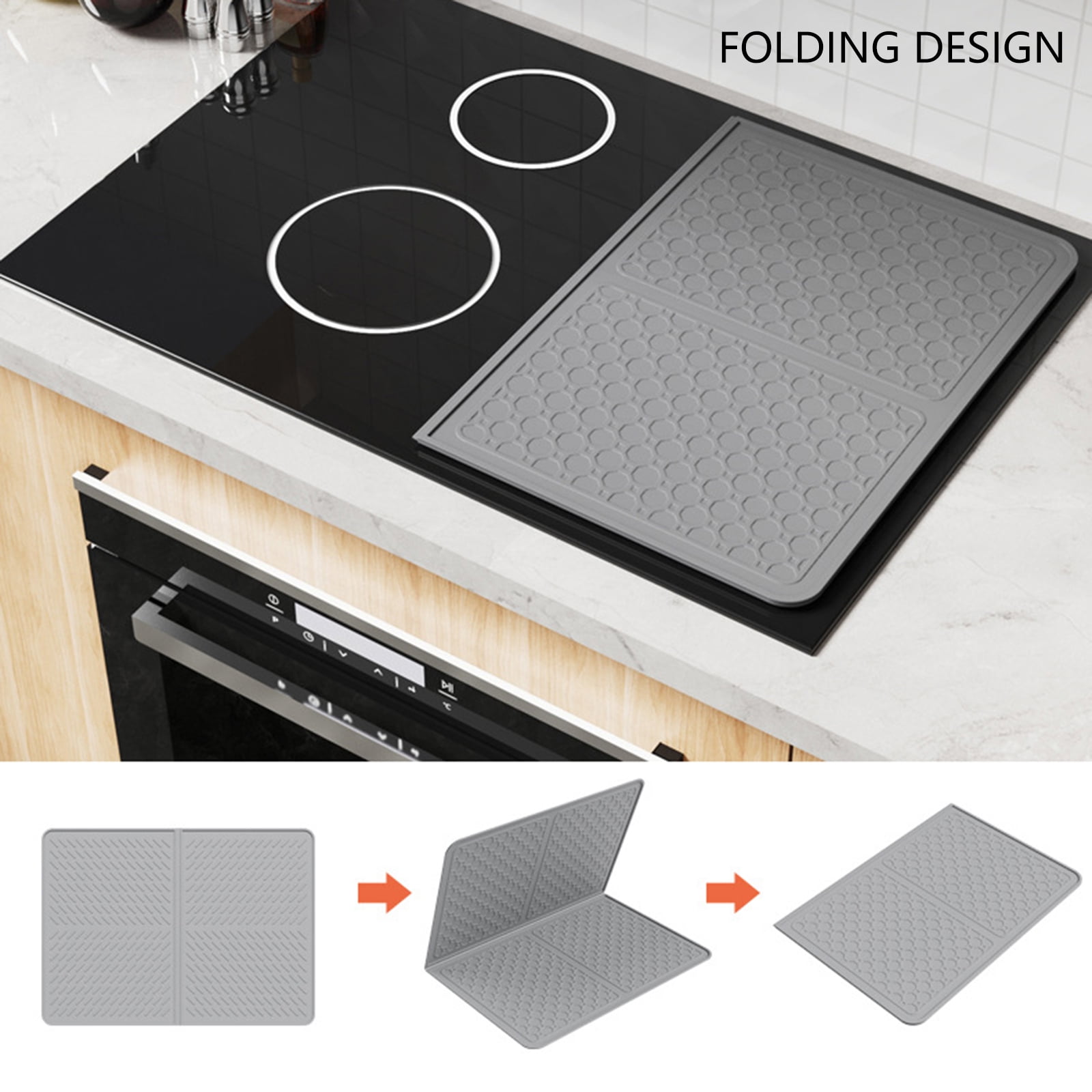 Anti Slip Kitchen Appliance Cover Mat for Electric Stove Heat Resistant Surfaces Protectors 27.56x19.69inch Silicone Pad