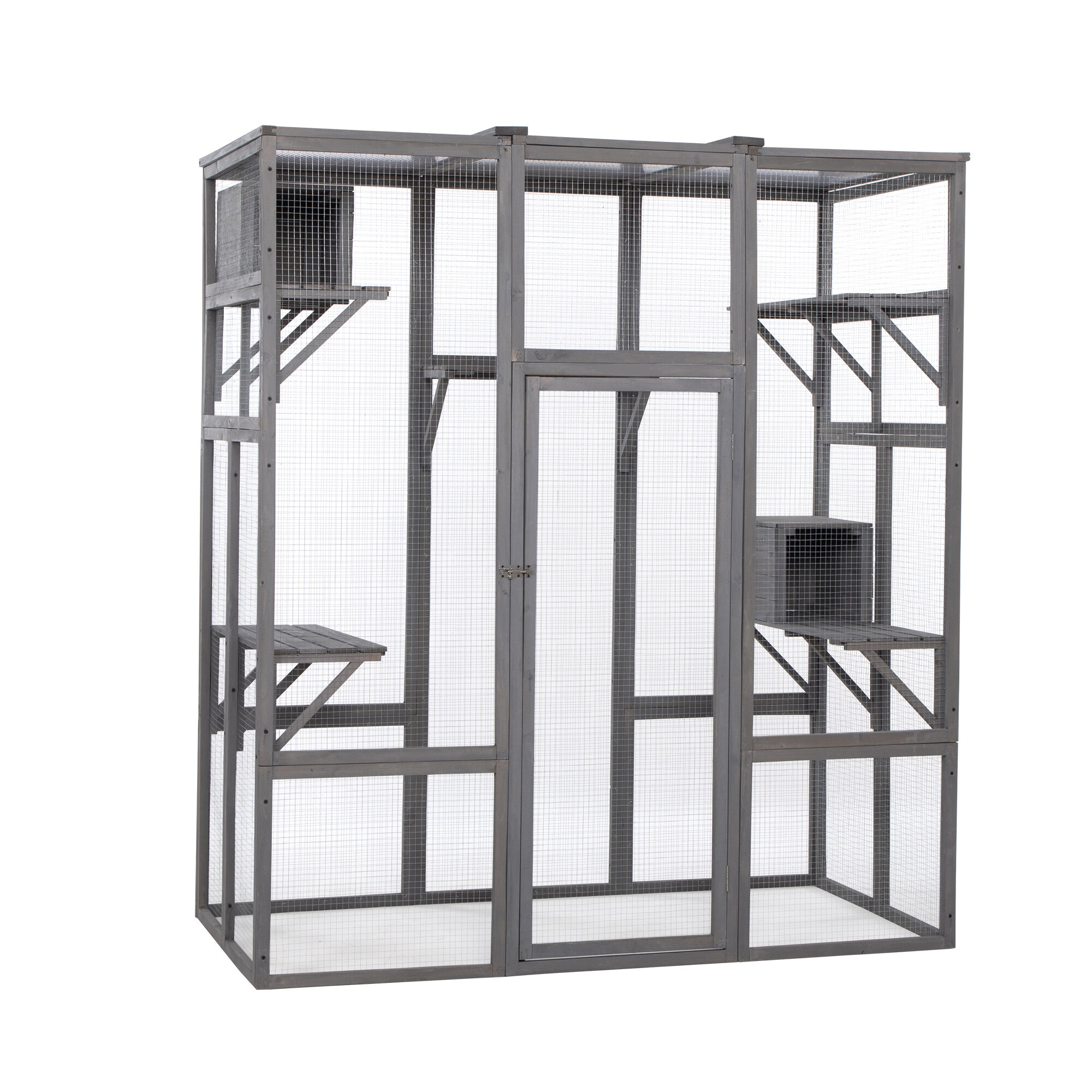 Pet Playpen, Extra Large Cat Cage - Gray, Gray Guinea Pig Cage,Wood Dog Crate, Pet Supplies Pens & Hutches Extra Large Cat Cage - Gray