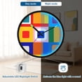 thumbnail image 5 of Indoor 12' Voice-Activated Luminous Decoration Wall Clock With LED Night Light Colorful Painting with Squares, 5 of 8