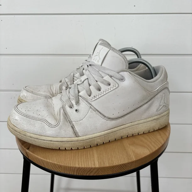 Ni - ke Ni - ke Mens Air Jordan 1 Flight 2 654465-120 White Casual Shoes Sneakers Size 11.5