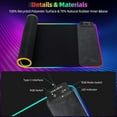 thumbnail image 6 of Miroddi Mouse Pad with Wireless Charging, 15W RGB Gaming Mousepad with 9 Light, LED Large Desk Mat with Waterproof Non-Slip Rubber Base, 6 of 10
