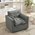thumbnail image 2 of Mid-Century Modern Swivel Accent Chair – Upholstered Linen Armchair with 360° Rotation & Solid Metal Base, No Assembly Required, Grey, 2 of 7