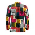 thumbnail image 6 of HELLHERO Irregular Geometric Patterns Polyester Sports Coat with Slim Fit, Button Single Button Mens Blazer Jackets for Work, 6 of 8
